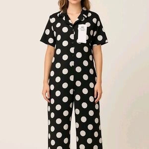 Polka Dot Jumpsuit in Black and White